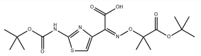 CAS 137088-65-4 kyselina (Z)-2-(((1-(terc-butoxy)-2-metyl-1-oxopropán-2-yl)oxy)imino)-2-(2-((terc-butoxykarbonyl)amino)tiazol-4-yl)octová