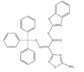 CAS 209467-59-4 (2Z)-2-(5-amino-1,2,4-tiadiazol-3-yl)-1-(1,3-benzotiazol-2-ylsulfanyl)-2-[(trifenylmetoxy)imino]etán-1-ón