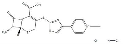 CAS:400827-64-7 7  - Amino - 3 - [4 - (pyridínový - 2 - tiazolsulfónový radikál)] - 3 - cefem - 4 - karboxylová kyselina·2HCl